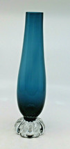 Aseda Glasbruk Sweden Blue Color Bud Vase Swedish Art Glass Bo Borgstrom Vintage - £46.27 GBP