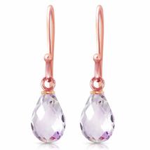 Galaxy Gold GG 14k Rose Gold Fish Hook Earrings with Natural Pink Topaz - $3,623.55 MXN