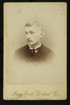 Vintage Cabinet Photo New York Portrait Co Well Dressed Young Man Late 1800s - £10.07 GBP