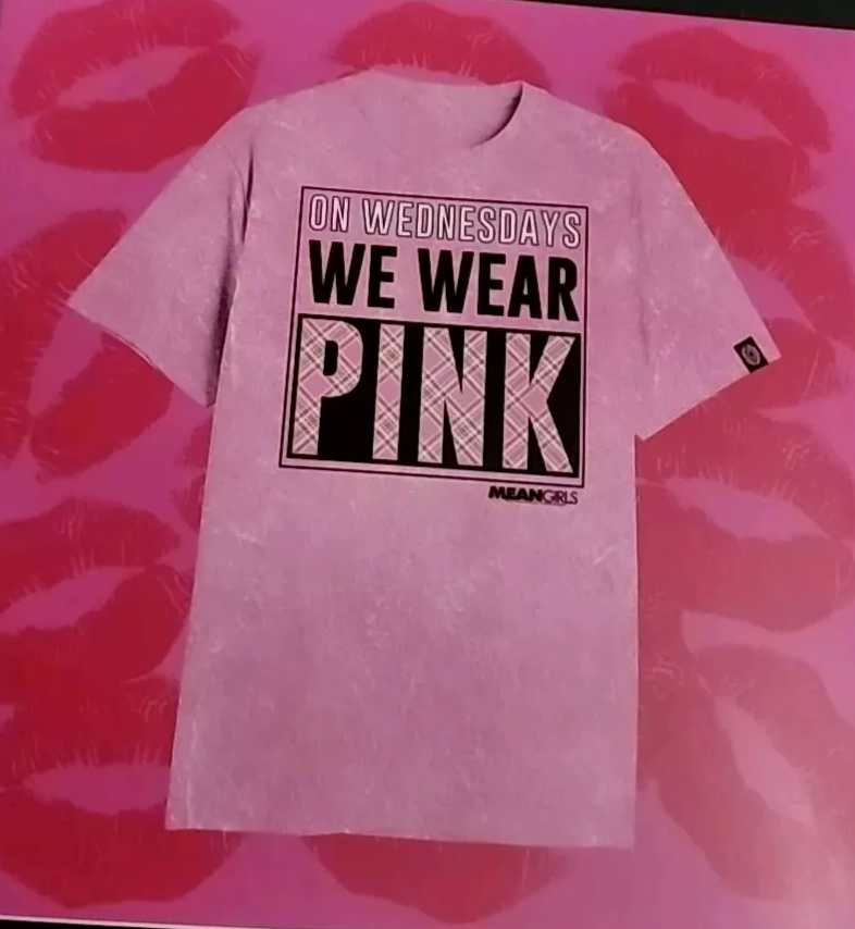 Mean Girls T-shirt, On Wednesdays We Wear Pink Burn Book NEW In Box pick - $26.99
