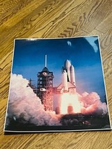 Nasa picture photo Space Shuttle 20X16 Laser Art Bill Carlson SIGNED Kennedy &#39;81 - £31.28 GBP
