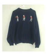 Vintage Men&#39;s Sutter &amp; Grant Navy Blue Golfing Sweater Size XL Made in USA - $19.39