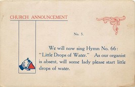 DB Religious Postcard E248 Church Announcement We Will Now Sing Hymn No. 66 - $4.85