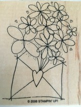 Stampin Up Rubber Stamp Flowers in Envelope Card Making Love Friendship Heart - £3.92 GBP
