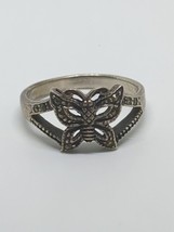 Vintage Sterling Silver 925 Butterfly NF Thailand Marcasite Ring Size 8 - £15.71 GBP