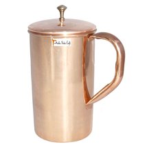 Prisha India Craft ® Classic Style Pure Copper Jug Water Pitcher Indian Copper T - £46.19 GBP