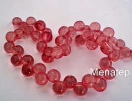 25 6mm Czech Glass Top Hole Round Beads: Transparent Aurora Red - £1.55 GBP