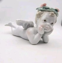 Vtg Day Dreaming White Porcelain Angel - €7,83 EUR