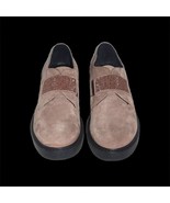 MANAS Women’s Suede Studded Embellished Slip On Beige Loafers Flats NEW - $64.35
