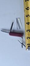 Vintage Red Pocket Multi-Tool Folding Accessories 5 Function Field Survival - $5.94