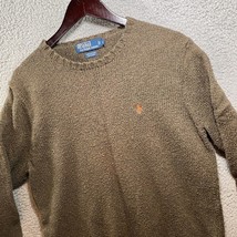 Polo Ralph Lauren men&#39;s sweater large Brown Linen blend pullover  jumper - £22.64 GBP