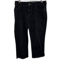 Chico’s Platinum Denim Black Cropped Jean Size 0 / Conventional Size Small (4) - £13.27 GBP