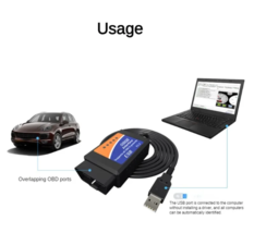 New OBD2 Diagnostic Tool ELM327 Usb V1.5 Plastic Auto Cable Interface Obdii CAN- - £11.85 GBP