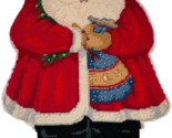 Vintage Completed SANTA Claus Father Christmas Needlepoint for Pillow 10... - $29.66