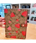 NWT Coach Notebook In Signature Canvas With Wild Strawberry Print CH836 - $88.00