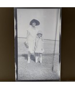 Antique Photo Negative Woman And Child At Beach Texas Gulf Coast 1920s - $17.06
