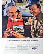 Mobil Travel Guide Gas Station Car Dealer mobil dealer-1965 Vintage Prin... - $8.39