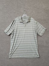 Nike Golf Tour Performance Dri Fit Polo Shirt Mens XXL Beige White Stripe - $23.63