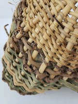 Butt Shaped Basket Handmade W/3 Different Materials/Colors 14&quot; L 7&quot; D 10... - $18.00