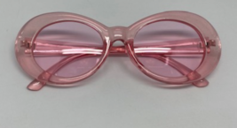 Kurt Cobain Pink Bold Retro Oval Mod Frame Sunglasses Clout Goggles - £7.47 GBP