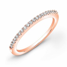 Plaqué or Rose Imitation Diamant Alliance Empillable Bague Mariage Mince - £146.82 GBP