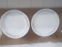Vintage Corelle APRICOT GROVE 10-1/4&quot;  Blue Orange Dinner Plates - £9.28 GBP
