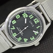 Refurbished Oris Winding Swiss Mens Vintage Wrist Black Watch 558b-a296857-6 - £15.62 GBP