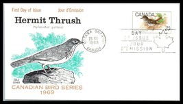 1969 CANADA FDC Cover - Canadian Bird Series, Hermit Thrush, Ottawa T13 - £2.31 GBP