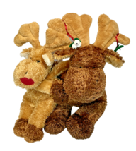 Ganz Mr &amp; Mrs Moose L. Toe Plush Brown Holiday Beanbag Stuffed Animals VHTF RARE - £50.93 GBP