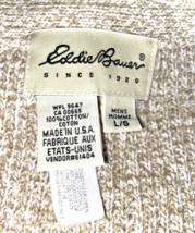 VTG Cardigan Sweater Vest Eddie Bauer Waffle Knit Mens LARGE Beige USA G... - $46.64