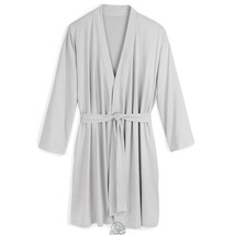 The Wrinkle Resistant Travel Robe Knee Length Belted Gray Size XS Bathrobe - £30.32 GBP