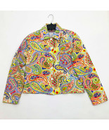 Life Style Women&#39;s  Multi-color Floral Button Front Bling Floral Jacket ... - $14.84