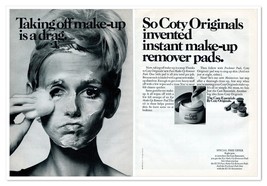Coty Originals Make-Up Remover Pads 2-Page Vintage 1968 Full-Page Magazi... - $12.30