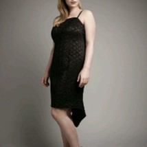 Isabel Toledo for Lane Bryant NWT $198 Deco Seamed Fishtail Dress Black Size 12 - £25.48 GBP