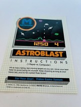 Astroblast Atari Video Game Manual Guide vtg electronics poster ephemera... - $13.81