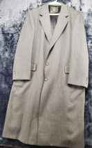 Hart Schaffner Marx Overcoat Mens Medium Gray Pockets Single Breasted 2 Button - £42.28 GBP