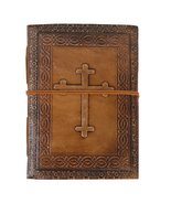 Leather Journal Notebook Handmade Embossed Design- Writing Notebook Boun... - £17.85 GBP