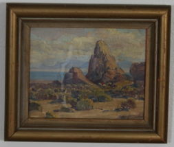 Sans Titre Désert Paysage Par Fred Grayson Sayre Huile Sur Planche Encadré - £2,466.76 GBP