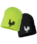 ROOSTER Embroidered Cuffed Beanie Hat, Embroidered Gift, Winter Hat - $23.23 CAD