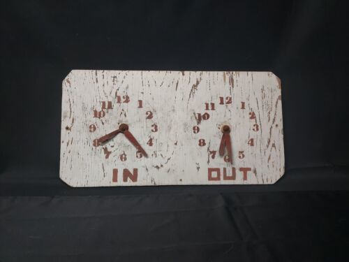 OLD Gas Station “Will Return, In Out, Hours” Clock Door Sign Hand Made W... - $46.74