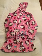 Size 5 Hello Kitty robe plush Sanrio hoodie long sleeve girls - £10.38 GBP