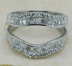1.20Ct Künstlicher Diamant Solitaire Jacke Verstärker Hochzeit Wickel Ring 925 - £196.69 GBP