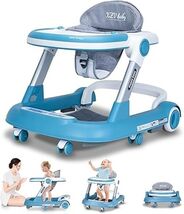 XZV Baby Walker with Wheels 5 in 1 Foldable Activity Center Blue - $56.99