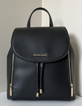 New Michael Kors Phoebe Medium Flap Drawstring Backpack Non-Leather Vegan Black - £90.00 GBP