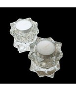 New Mikasa Crystal Pair of Candle Holders Tealight or Taper Starburst QQ... - £7.90 GBP