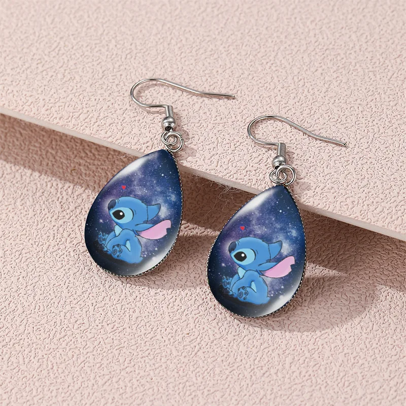 Disney Stitch Earrings for Women Kawaii Droplet Shape Ear Rings Girl Cut... - $2.34