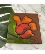 Murray Quarries Vintage Poppy Flower Terra Cotta Tile Barbara Beall Art - €21,23 EUR