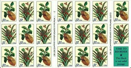 Botanical Prints Booklet of Twenty 32 Cent Postage Stamps Scott 3127a - $17.95