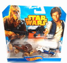 Star Wars Hotwheels -- Han Solo &amp; Chewie Cars 2 Pack -- Die Cast, 2014 NOS NIB - £6.40 GBP
