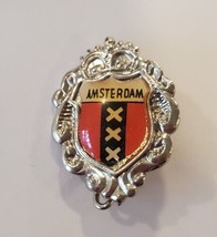 AMSTERDAM Holland Shield Crest Lapel Hat Souvenir Pin Tie Tack Pinback - £15.42 GBP